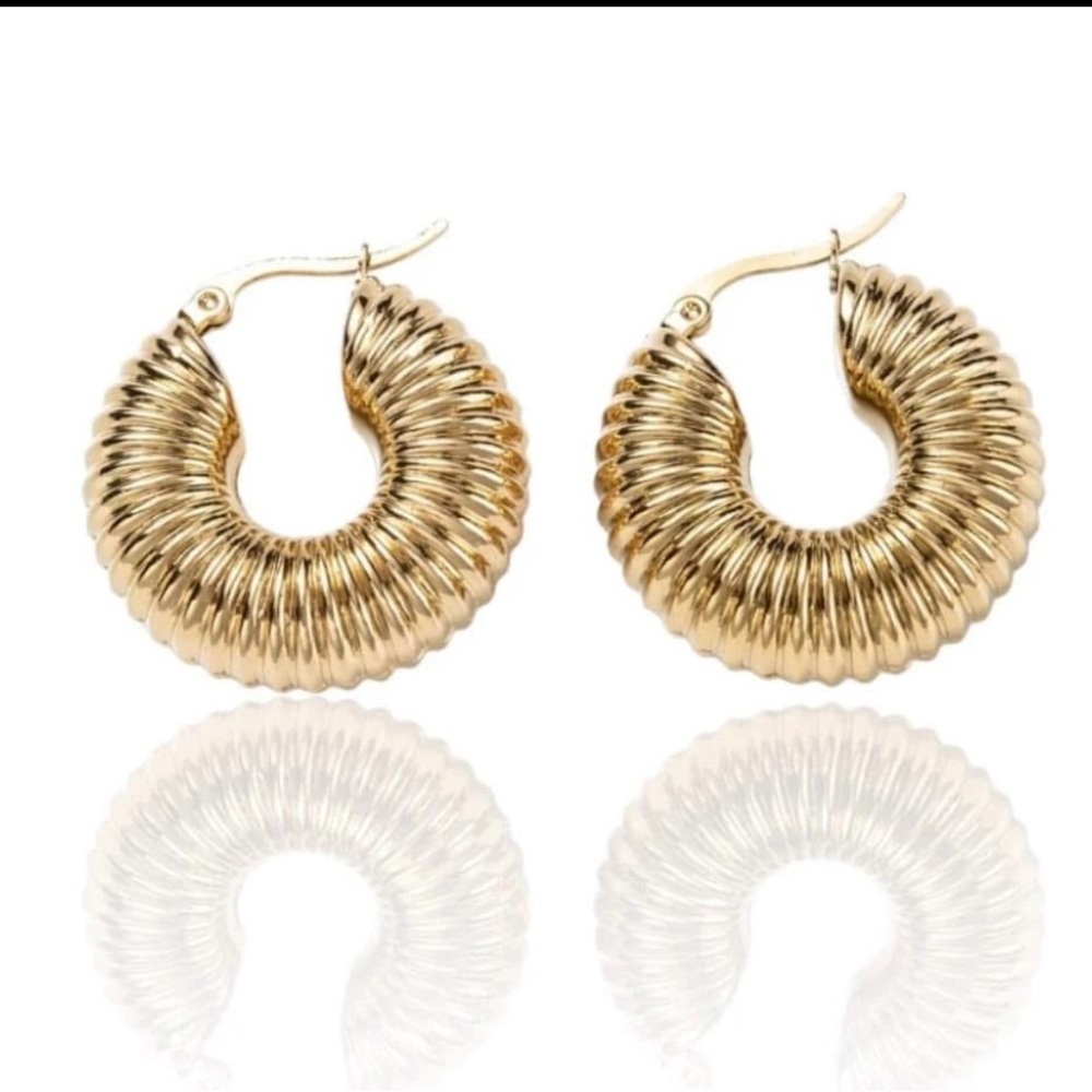 Texture hoops earings